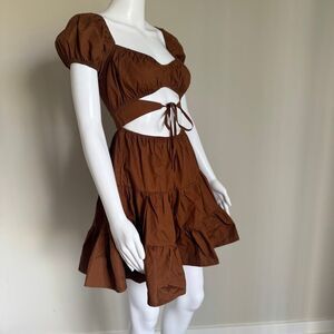 Princess Polly Cut Out Tiered Mini Romantic Coquette Grad Dress Size 2 NWT